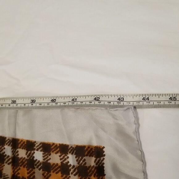 GLENTEX 100% SILK Scarf made in Japan Rectangles + vintage wool dress medium - Picture 12 of 13